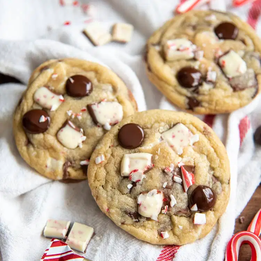 Peppermint Bark White and Dark Cookies